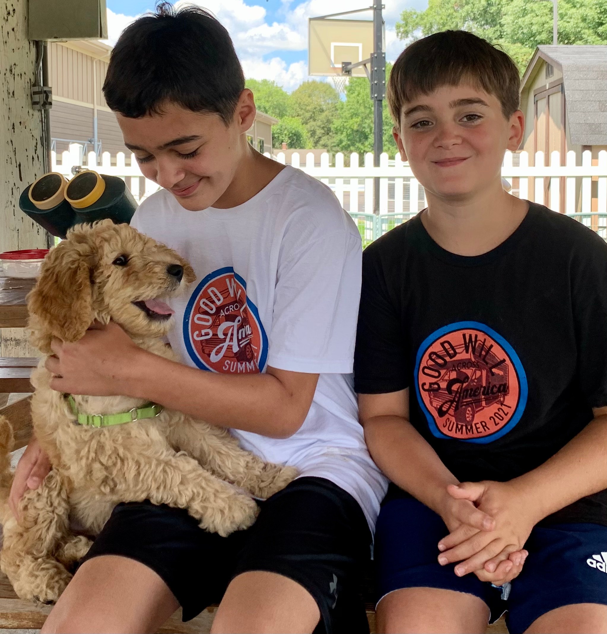 Young volunteers working together in the community